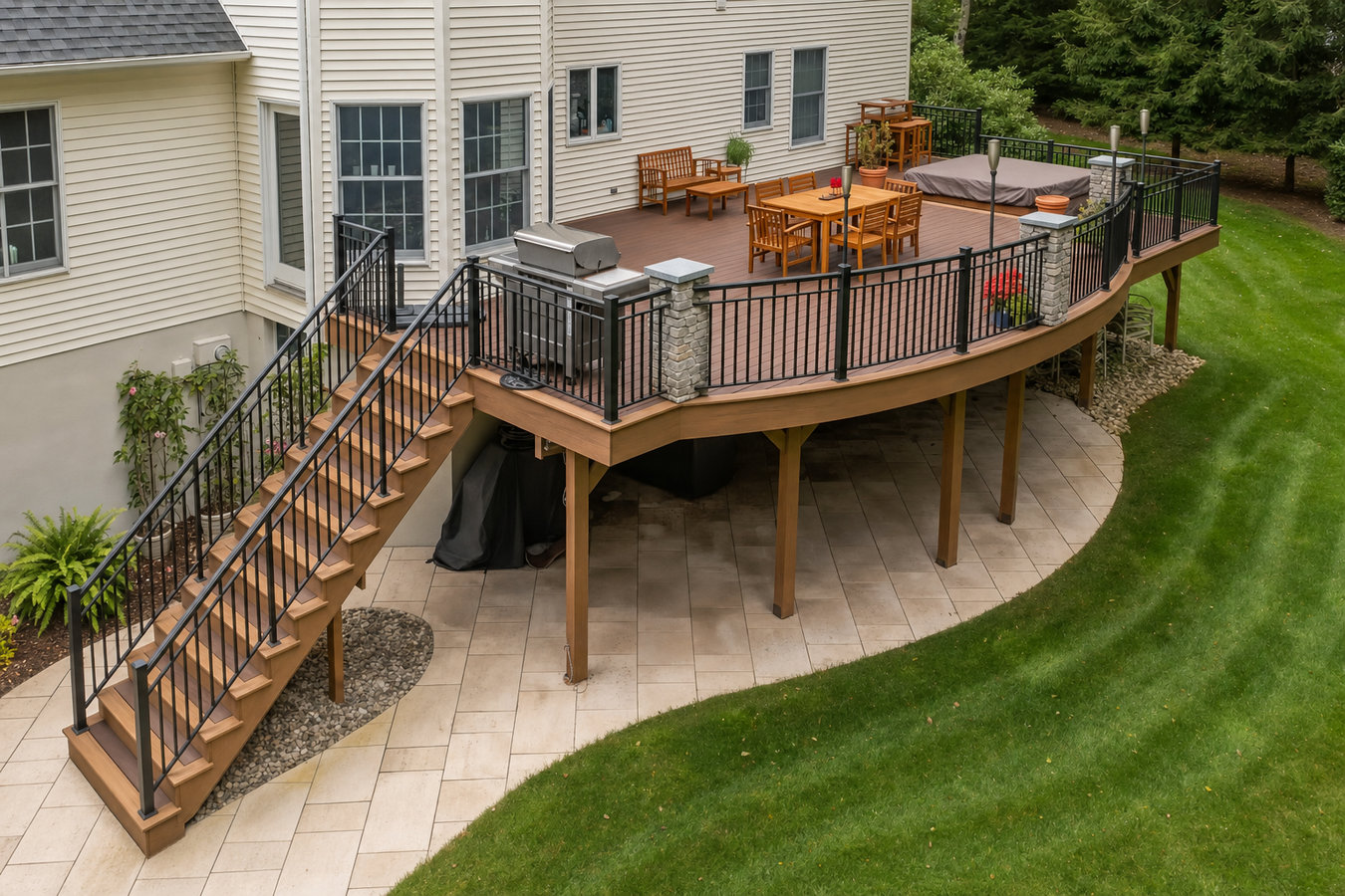 Deck railing installation